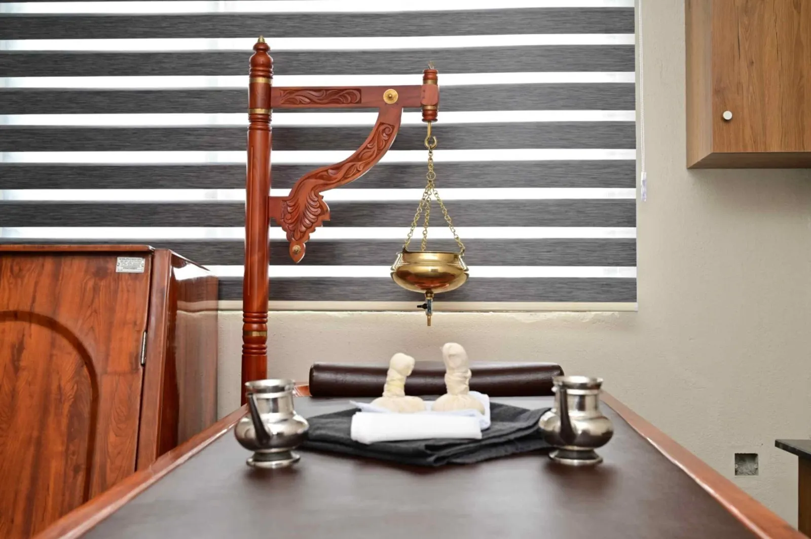 Ayurveda therapy room at Ayursiha Hospital